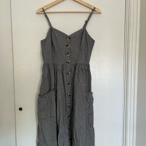 Urban Outfitters BDG Gingham Button Front Midi Dress L